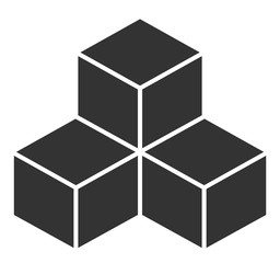 Poster - Black cubes. Vector illustration on white background