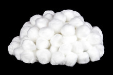 Pile Of Cotton Balls On A Black Background
