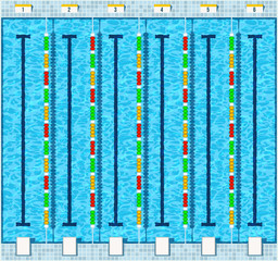 Canvas Print - Swimming pool flat vector illustration