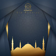 Eid Mubarak islamic design greeting card and banner background