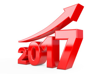 Aufkleber - Progress Arrow in New 2017 Year Sign. 3d Rendering
