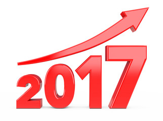 Aufkleber - Progress Arrow in New 2017 Year Sign. 3d Rendering