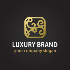 gold company logo sign template