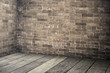 © weedezign - Empty brick wall and wood plank floor  interior in perspective v