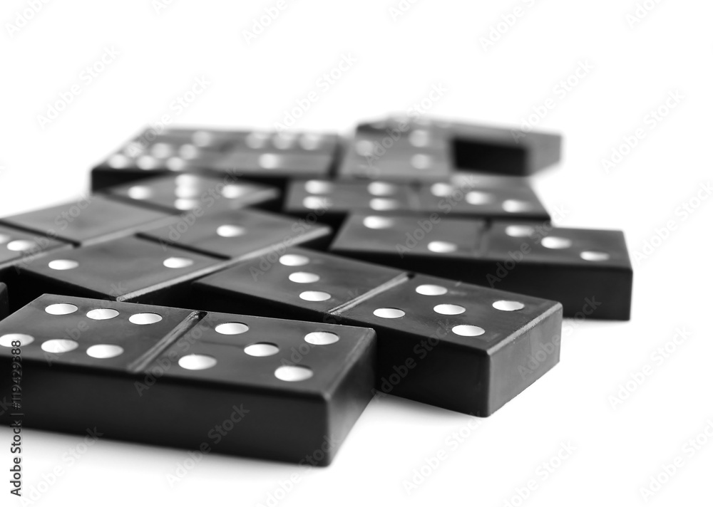 Dominoes on white background