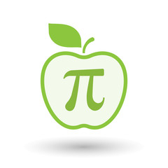 Wall Mural - Isolated  line art  apple icon with the number pi symbol