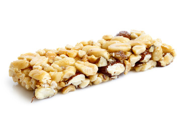 Poster - Single nut bar isolated on white.