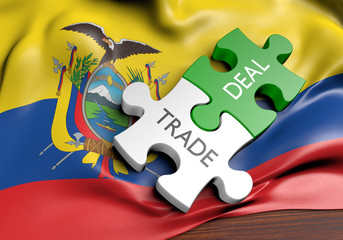 Wall Mural - Ecuador trade deals and international commerce concept, 3D rendering