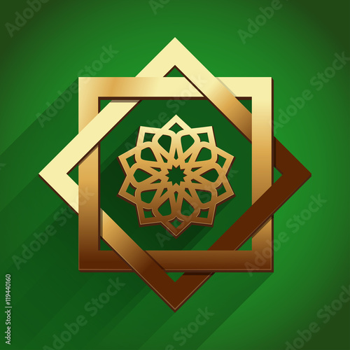 Arabic Islamic Design Gold Ornament On A Green Background Vector Illustration Buy This Stock Vector And Explore Similar Vectors At Adobe Stock Adobe Stock