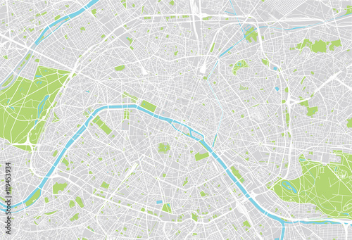 Zdjęcie XXL Mapa miasta w Paryżu