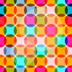 Sticker - Seamless Circles. Vector Colorful Bubbles Pattern.