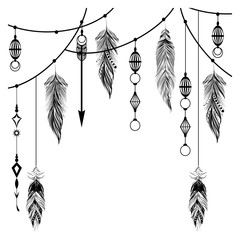 Sticker - boho feather and arrows decoration