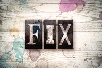 Wall Mural - Fix Concept Metal Letterpress Type