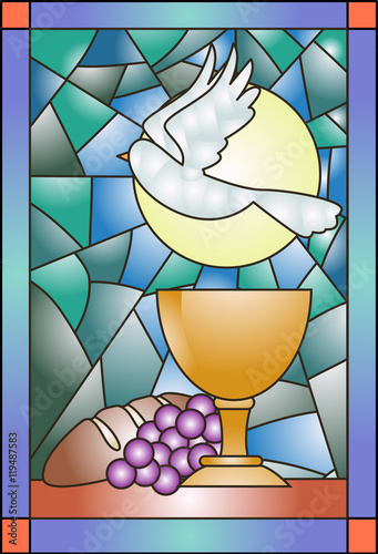 Naklejka - mata magnetyczna na lodówkę Stained Glass Communion