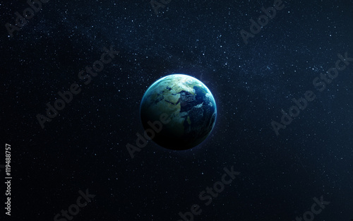 The Earth from space showing all they beauty. Extremely detailed image, including elements furnished by NASA. Other orientations and planets available.