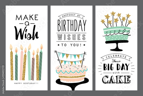 Photo Set of birthday greeting cards design