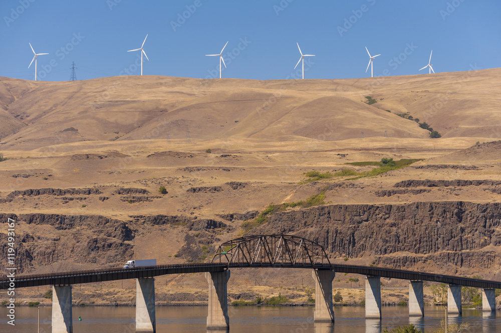 The Sam Hill Memorial Bridge. This is a steel truss bridge that carries ...