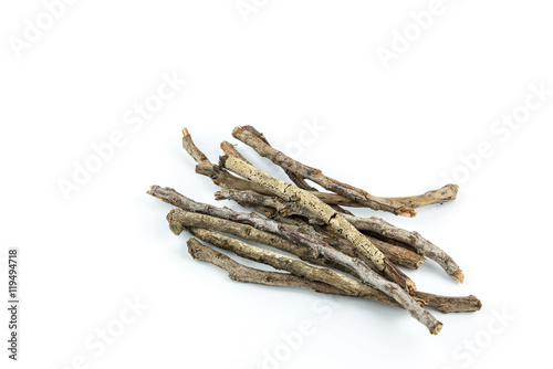 Obraz na plátně  Pile of dry twigs on white background