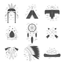 Native American Vector Elements Concept