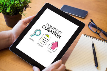 Poster - desktop tablet with content curation scheme