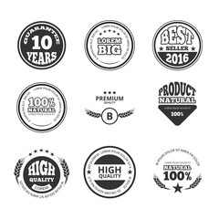 Poster - high quality, premium, guarantee vintage vector wax seals labels, badges and logos