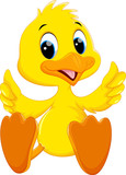 Fototapeta  - Cute baby duck cartoon thumb