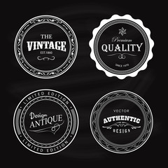 Antique badge vintage label circle retro design vector