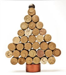 Canvas Print - Winemaker's Christmas tree of wine corks, isolated on white