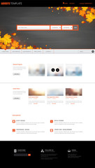 Canvas Print - one page website design template in autumn theme, autumn leaves on blackboard header design. vector 