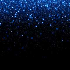 Leinwandbilder - Vector neon blue glitter particles background effect