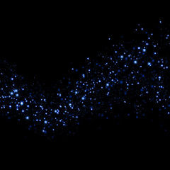 Wall Mural - neon blue glittering star dust trail sparkling particles