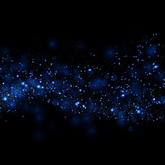 Wall Mural - neon blue glittering star dust trail sparkling particles