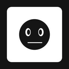 Sticker - Suspicious emoticon icon in simple style on a white background