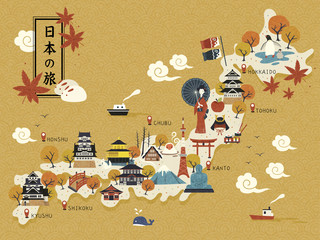 Wall Mural - Japanese travel map