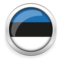 Wall Mural - Estonia flag silver button