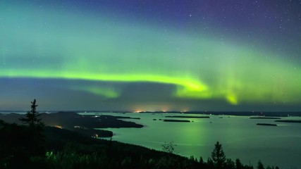 Wall Mural - Colorful Northern lights (Aurora borealis) in the sky