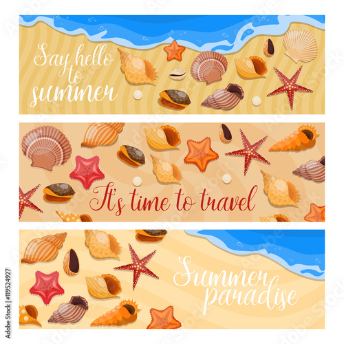 Shells And Sea Stars Banner Set
