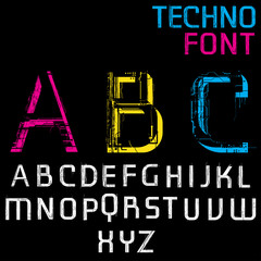 Wall Mural - Future Techno Alphabet