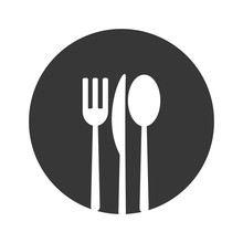 Cutlery Fork Knife Spoon Menu Food Restaurant Tool Instrument Icon. Flat And Isolated Design. Vector Illustration
