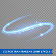 Vector blue neon light trace