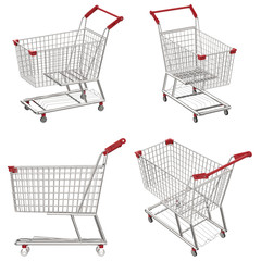 Poster - shopping cart isolated on white