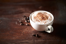 Cup Of  Cappuccino With Cocoa