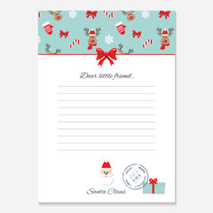 Christmas letter from Santa Claus template.