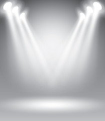 Wall Mural - illuminated stage with scenic lights vector illustration template for advertising