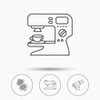 © tanyastock - Coffee maker, sewing machine and hairdryer icons.