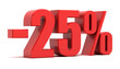 25 percent discount 3d text