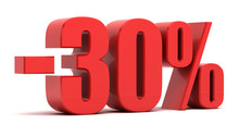 30 Percent Discount 3d Text