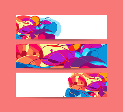Website banners with space left for message.  vector illustratio