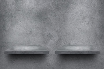 Aufkleber - cement wall with shelves and shadow for pattern