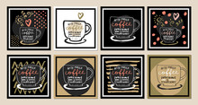 With Enough Coffee Nothing Is Impossible. Inspirational Coffee Quotes Set